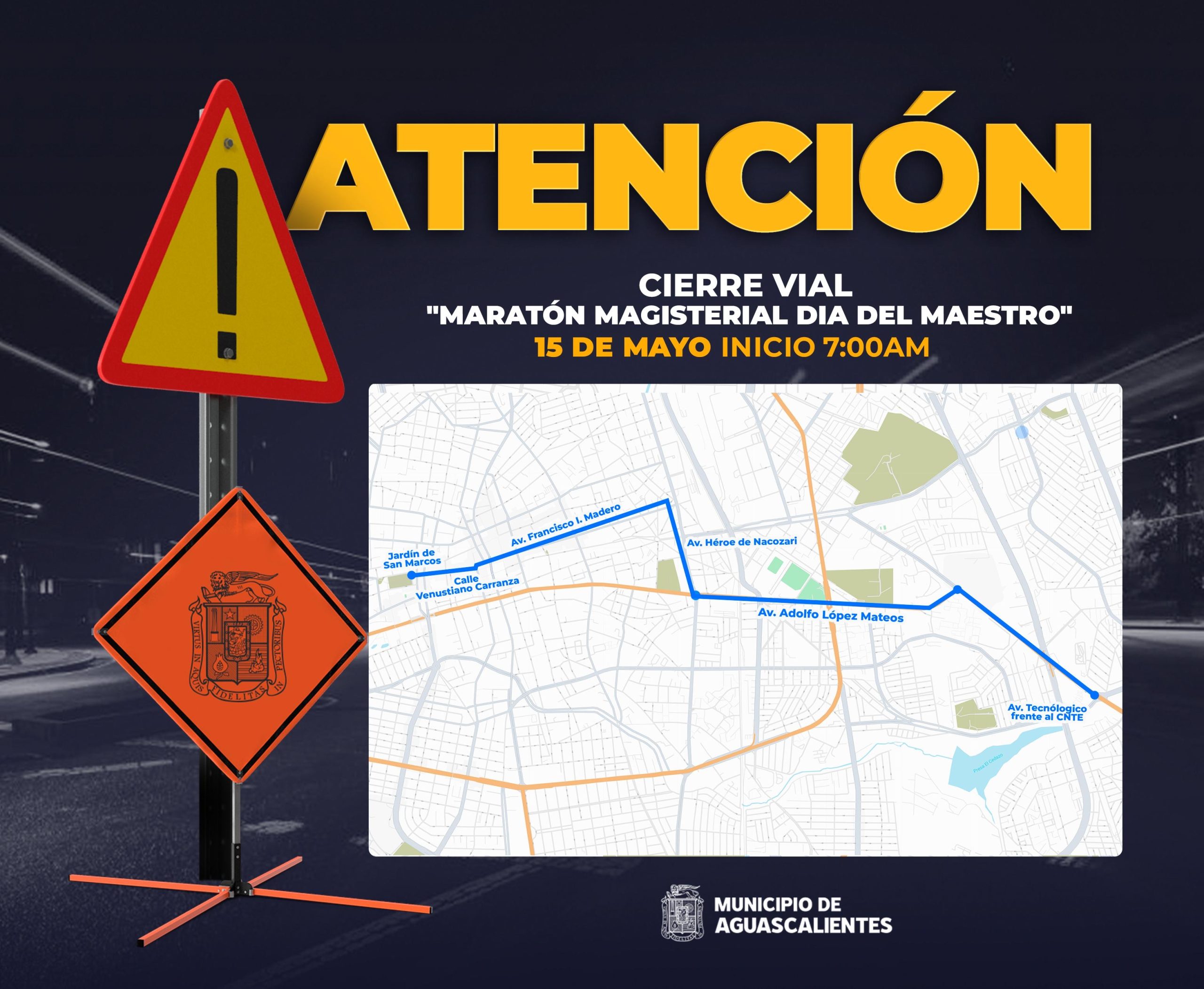 IMPLEMENTARÁ SEGURIDAD PÚBLICA MUNICIPAL OPERATIVO VIAL POR MARATÓN POR EL DÍA DEL MAESTRO