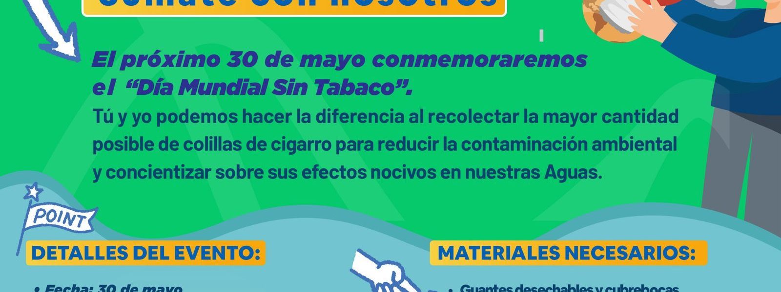 INVITA MIAA A SUMARSE A LA RECOLECCIÓN MASIVA DE COLILLAS EN EL MARCO DEL DÍA MUNDIAL SIN TABACO