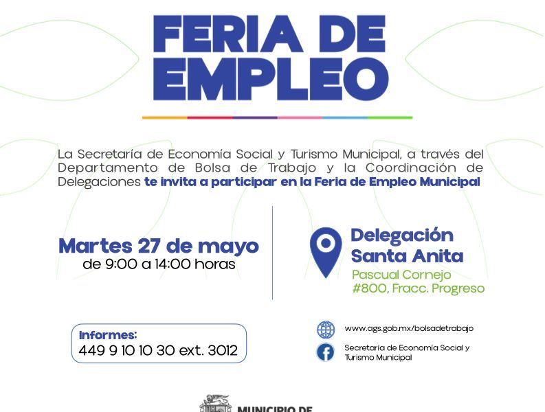 INVITA MUNICIPIO DE AGUASCALIENTES A PARTICIPAR EN LA CUARTA FERIA DEL EMPLEO 2025