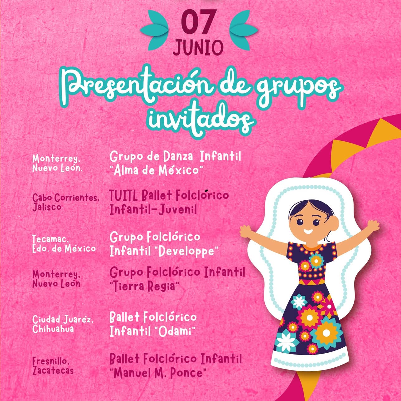 JESÚS MARÍA PARTICIPARÁ EN EL FESTIVAL INFANTIL DE DANZA FOLCLÓRICA “SERENATA LA VILLITA” 2025