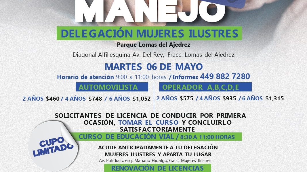 NUEVA JORNADA DE RENOVACIÓN DE LICENCIAS DE MANEJO