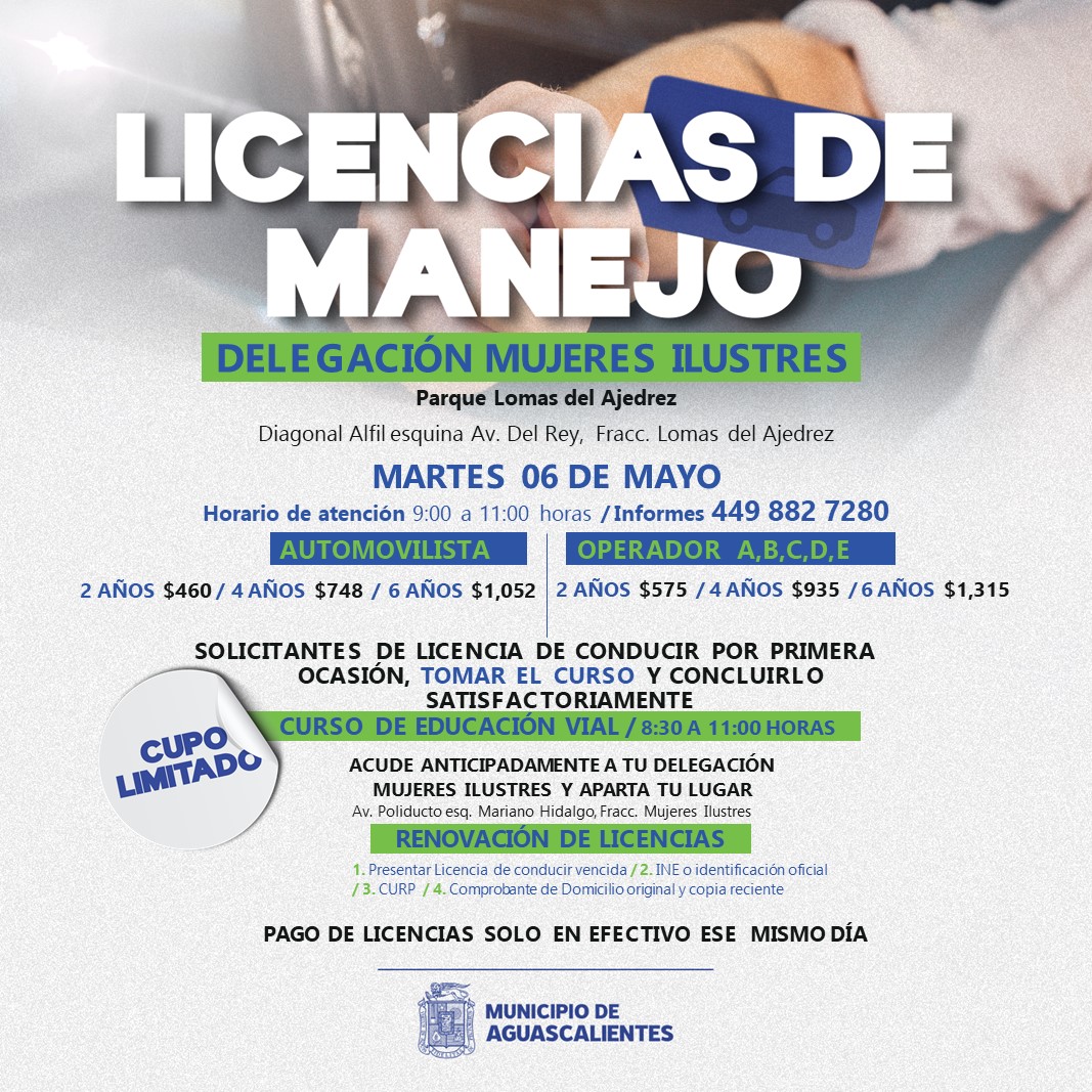 NUEVA JORNADA DE RENOVACIÓN DE LICENCIAS DE MANEJO