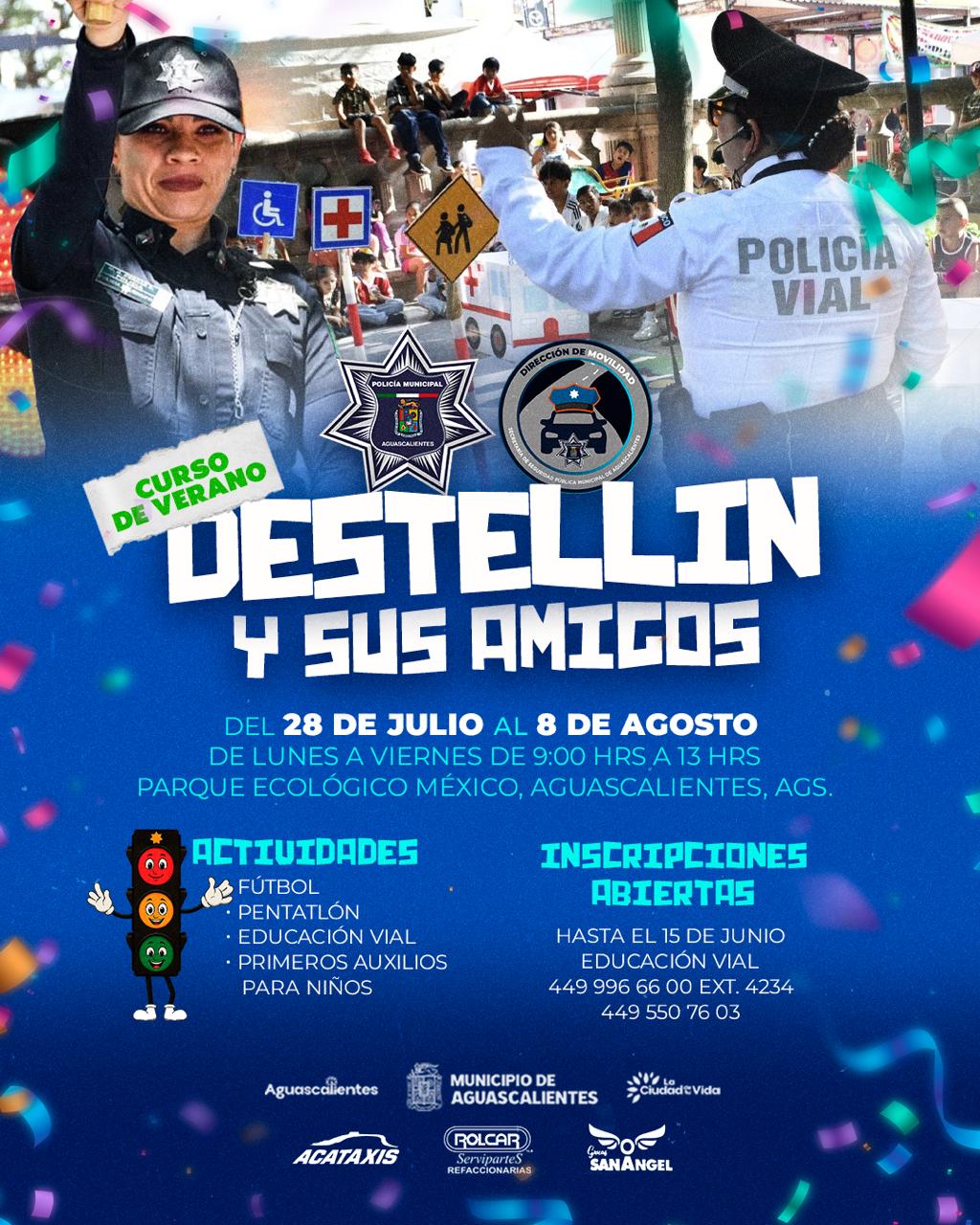 SECRETARÍA DE SEGURIDAD PÚBLICA MUNICIPAL ABRE INSCRIPCIONES PARA CURSO DE VERANO “DESTELLÍN Y SUS AMIGOS”