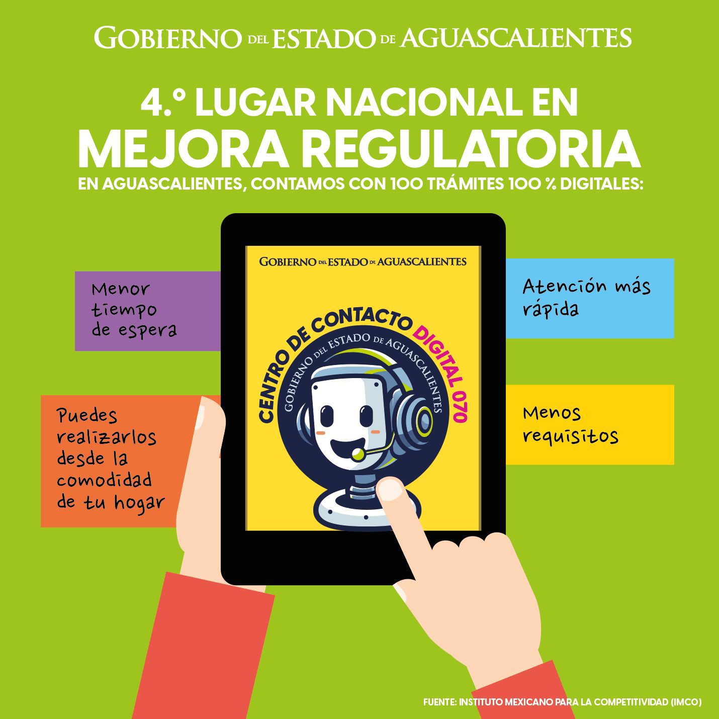 AGUASCALIENTES ES REFERENTE NACIONAL EN TRÁMITES DIGITALES: IMCO