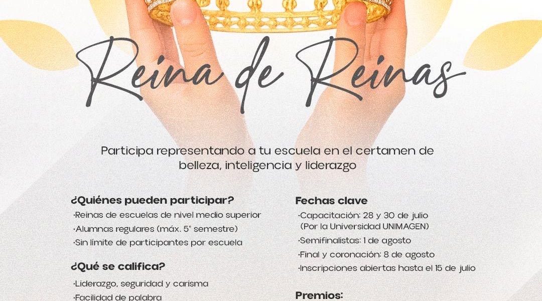 INVITA INSTITUTO MUNICIPAL DE LA JUVENTUD A PARTICIPAR EN LA CONVOCATORIA “REINA DE REINAS” 2025