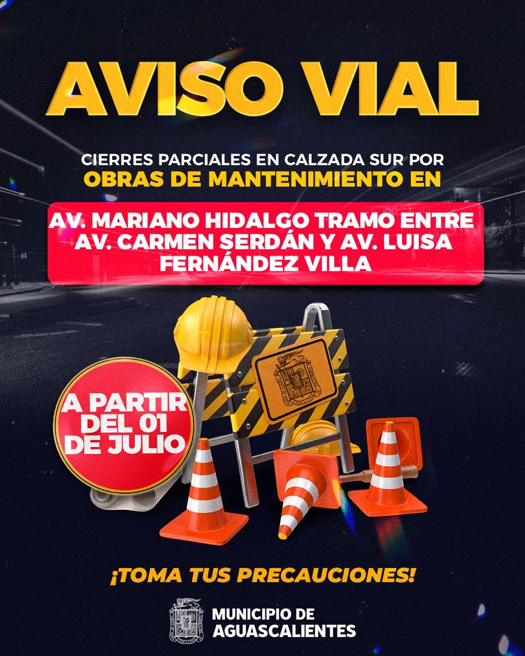 🚧 AVISO VIAL 🚧