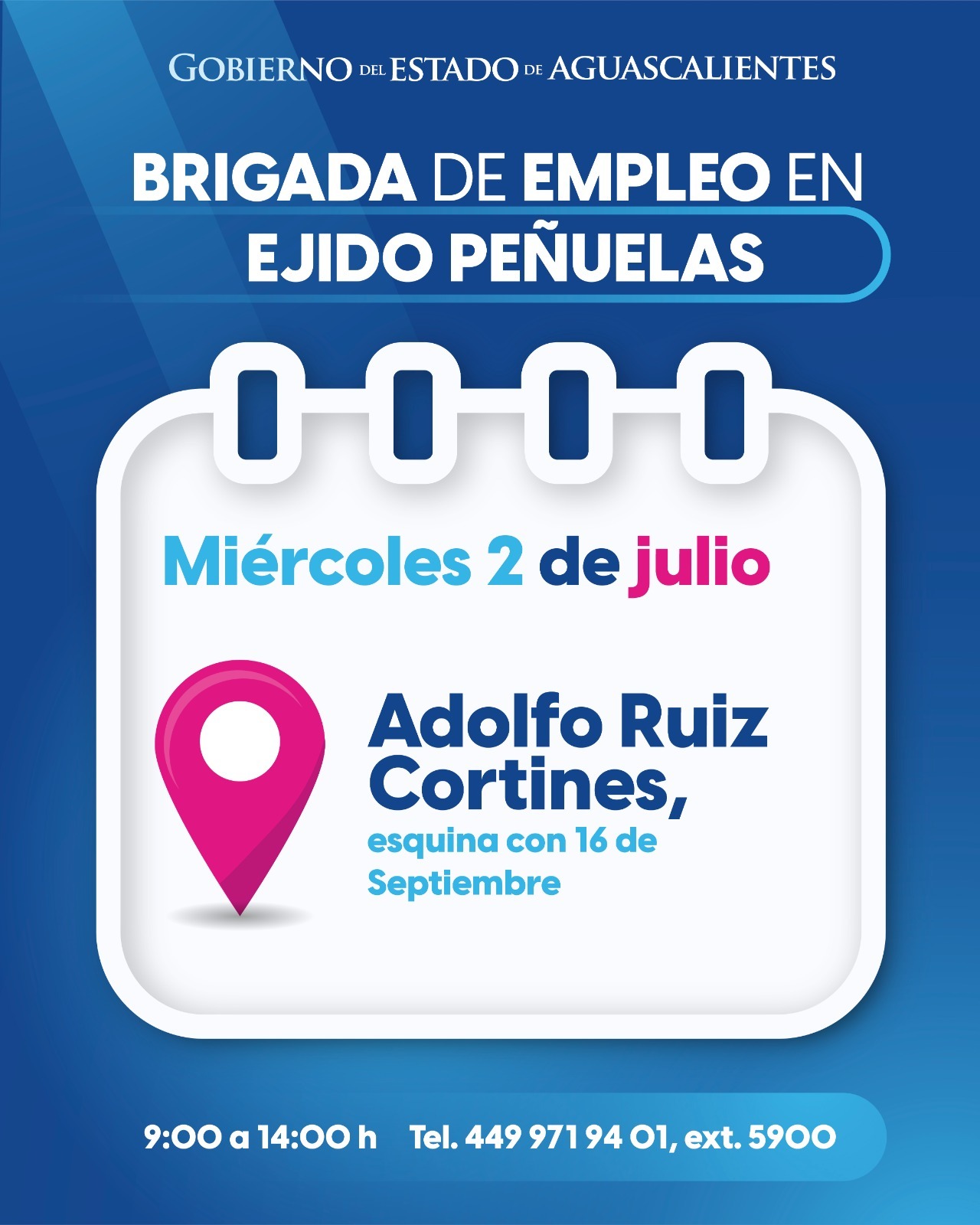 💼Acude a la Brigada de Empleo en Ejido Peñuelas, este miércoles 2 de julio. 
