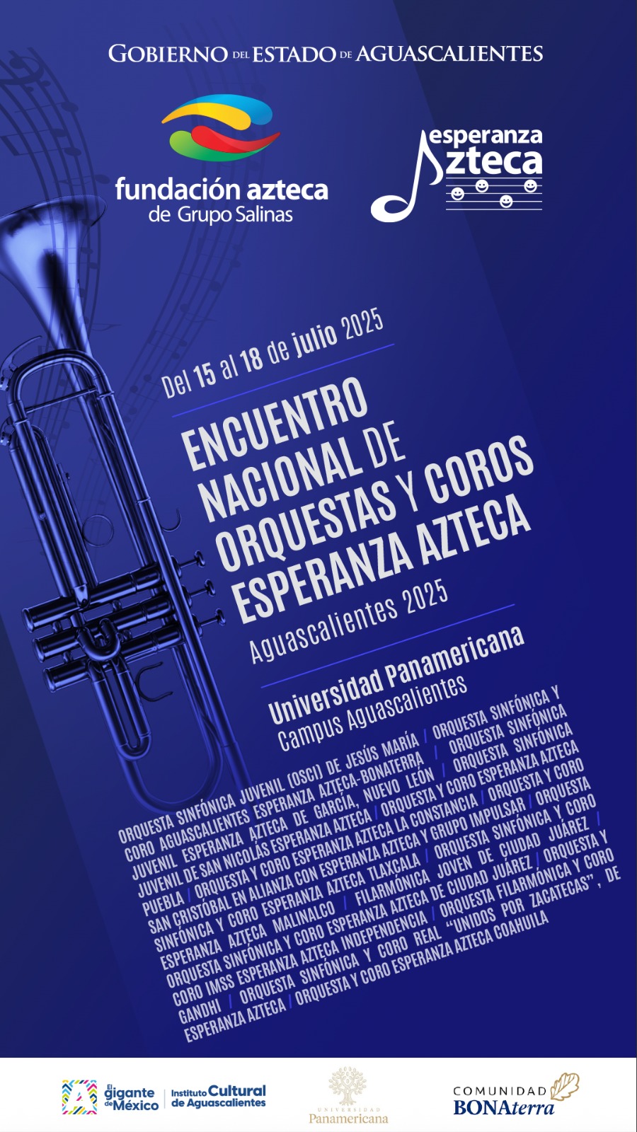 EN AGUASCALIENTES SE REALIZARÁ EL PRIMER ENCUENTRO NACIONAL DE ORQUESTAS Y COROS ESPERANZA AZTECA DEL 15 AL 18 DE JULIO