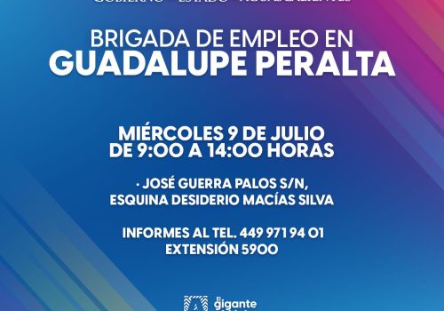 BRIGADA DE EMPLEO ESTE MIÉRCOLES EN EL GUADALUPE PERALTA 🤝 💼