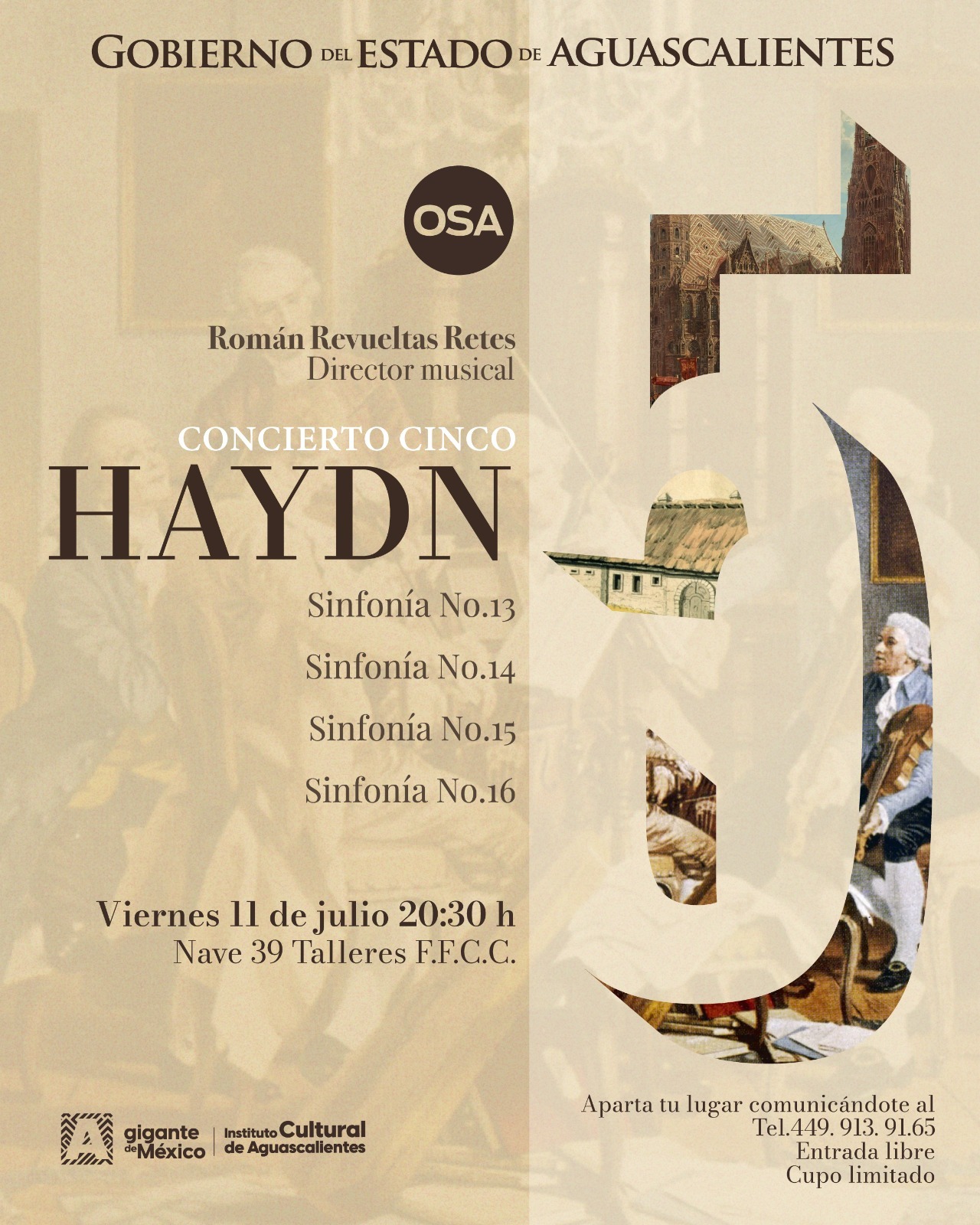 Te invitamos al concierto de la Orquesta Sinfónica de Aguascalientes que en esta ocasión se llevará a cabo en la Nave 39 del Complejo Ferrocarrilero Tres Centurias