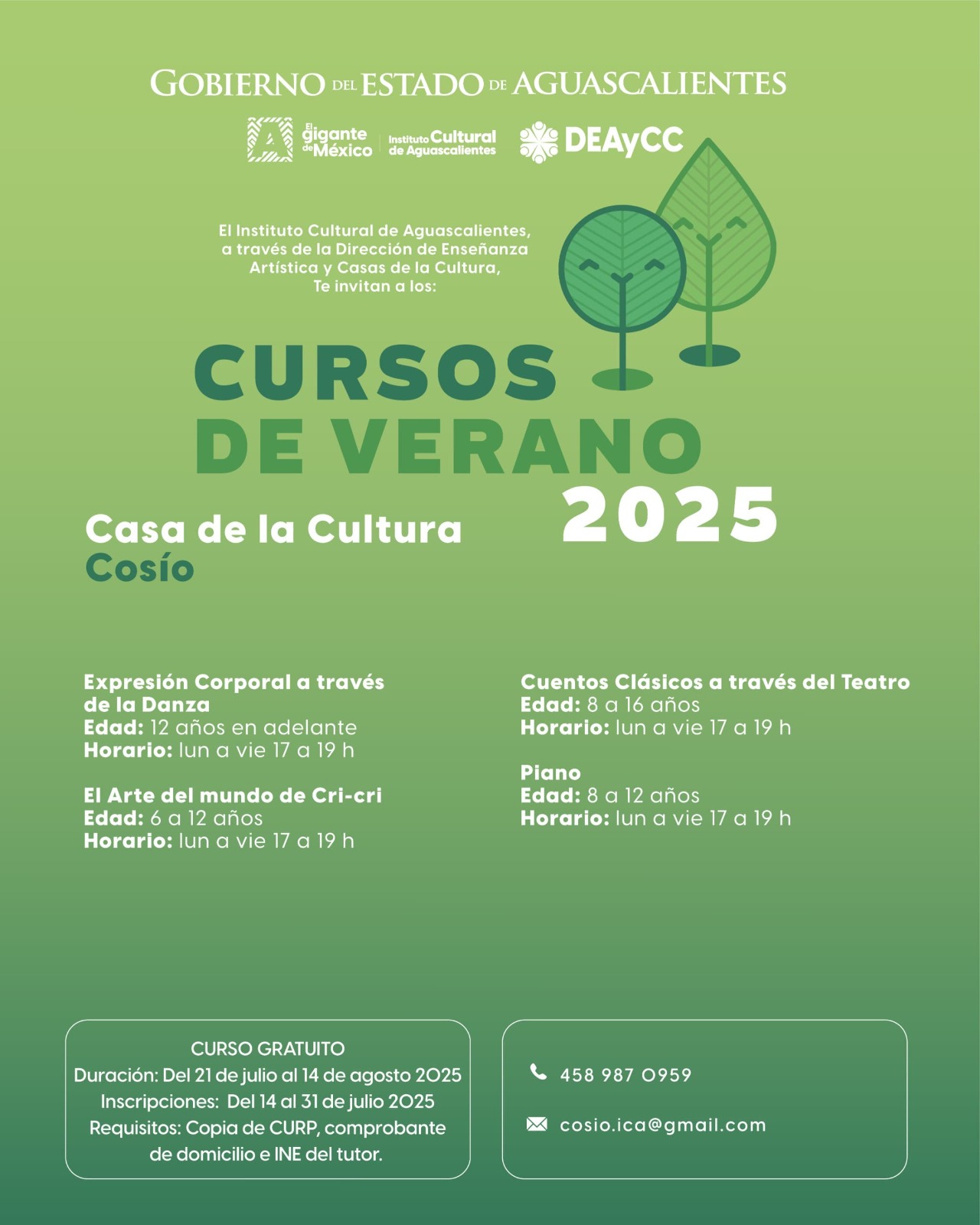 INSCRÍBETE A LOS CURSOS DE VERANO DEL INSTITUTO CULTURAL DE AGUASCALIENTES, HAY OPCIONES PARA TODAS LAS EDADES