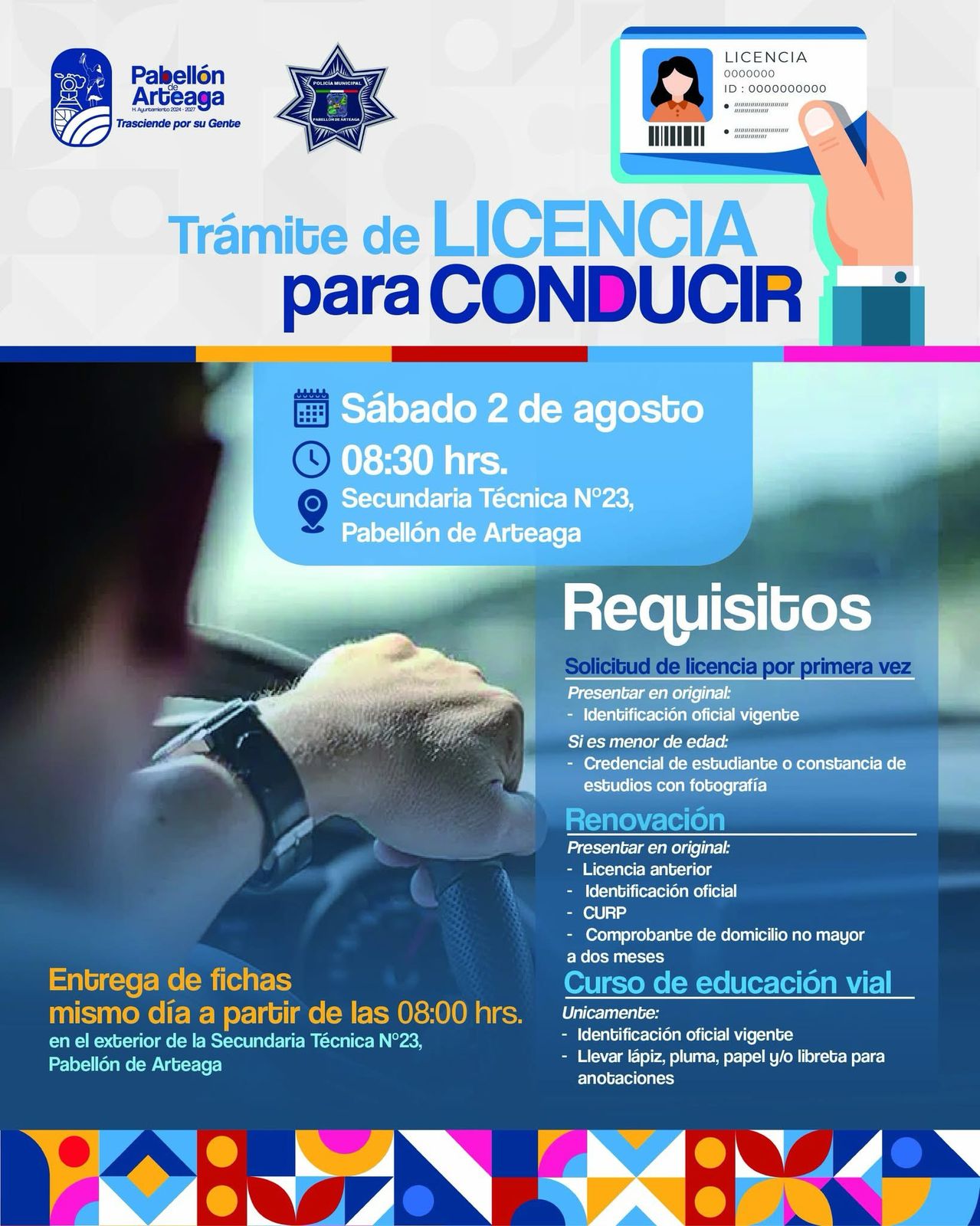 ¡Atención Pabellón de Arteaga! Este sábado 2 de agosto podrás realizar tu trámite de licencia para conducir sin salir del municipio.