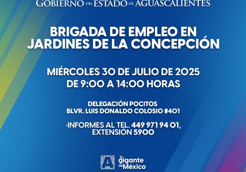 Este miércoles 30 de julio, te esperamos en la Brigada de Empleo que estará en Jardines de la Concepción.