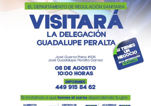 IMPARTIRÁN CURSOS DE REGULACIÓN SANITARIA EN LA DELEGACIÓN GUADALUPE PERALTA