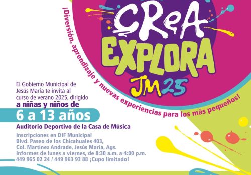 GOBIERNO DE JESÚS MARÍA INVITA AL CURSO DE VERANO “BRINCA, CREA Y EXPLORA”