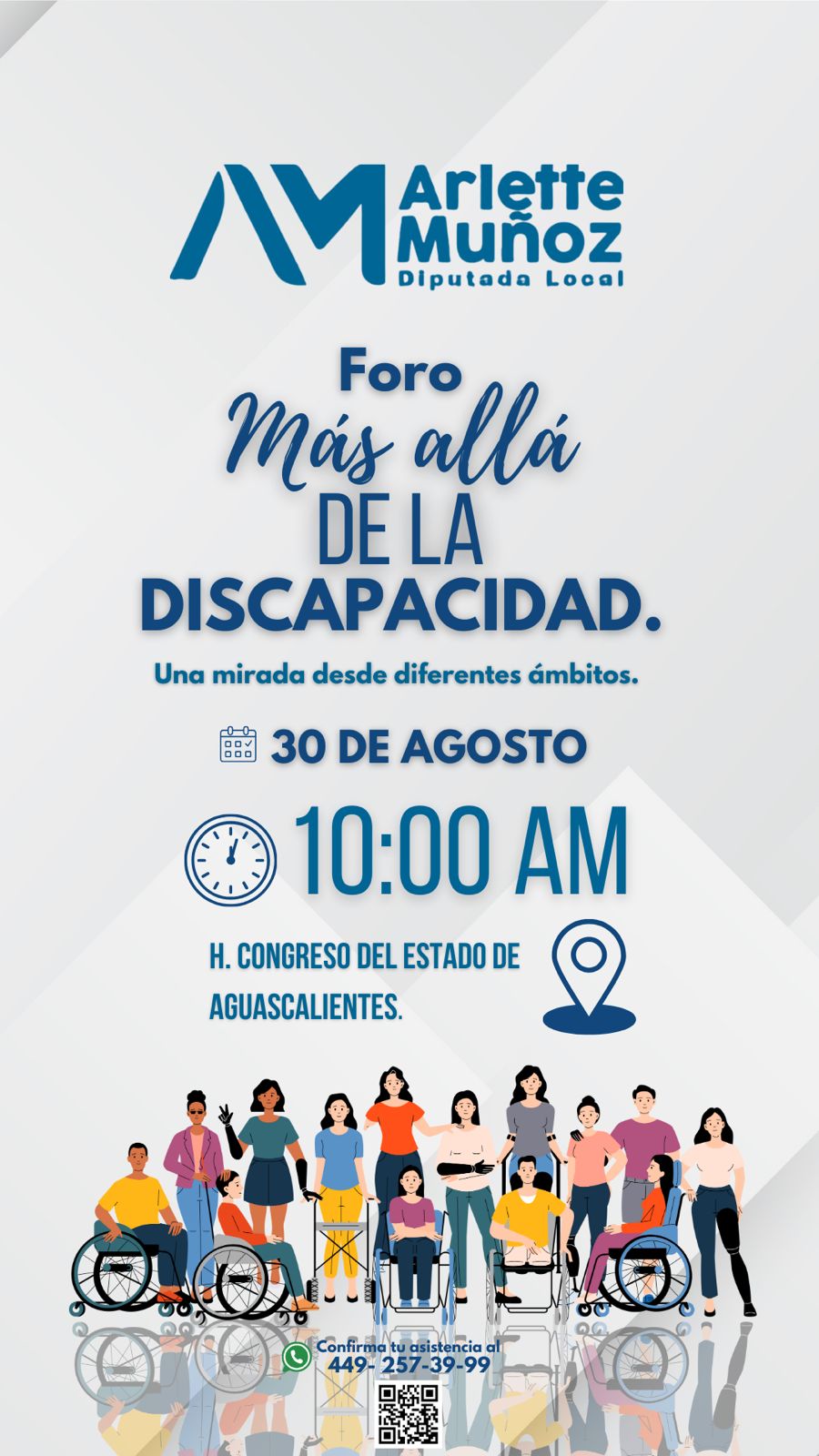 ARLETTE MUÑOZ CONVOCA AL FORO MÁS ALLÁ DE LA DISCAPACIDAD:CON UNA MIRADA INCLUSIVA.