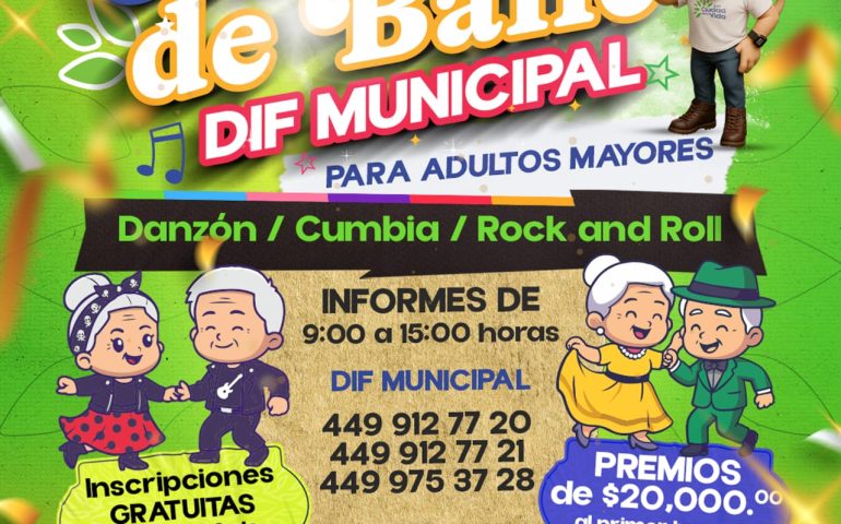 INVITA DIF MUNICIPAL A ADULTOS MAYORES A PARTICIPAR EN EL PRIMER GRAN CONCURSO DE BAILE “DANZÓN, CUMBIA Y ROCK & ROLL”