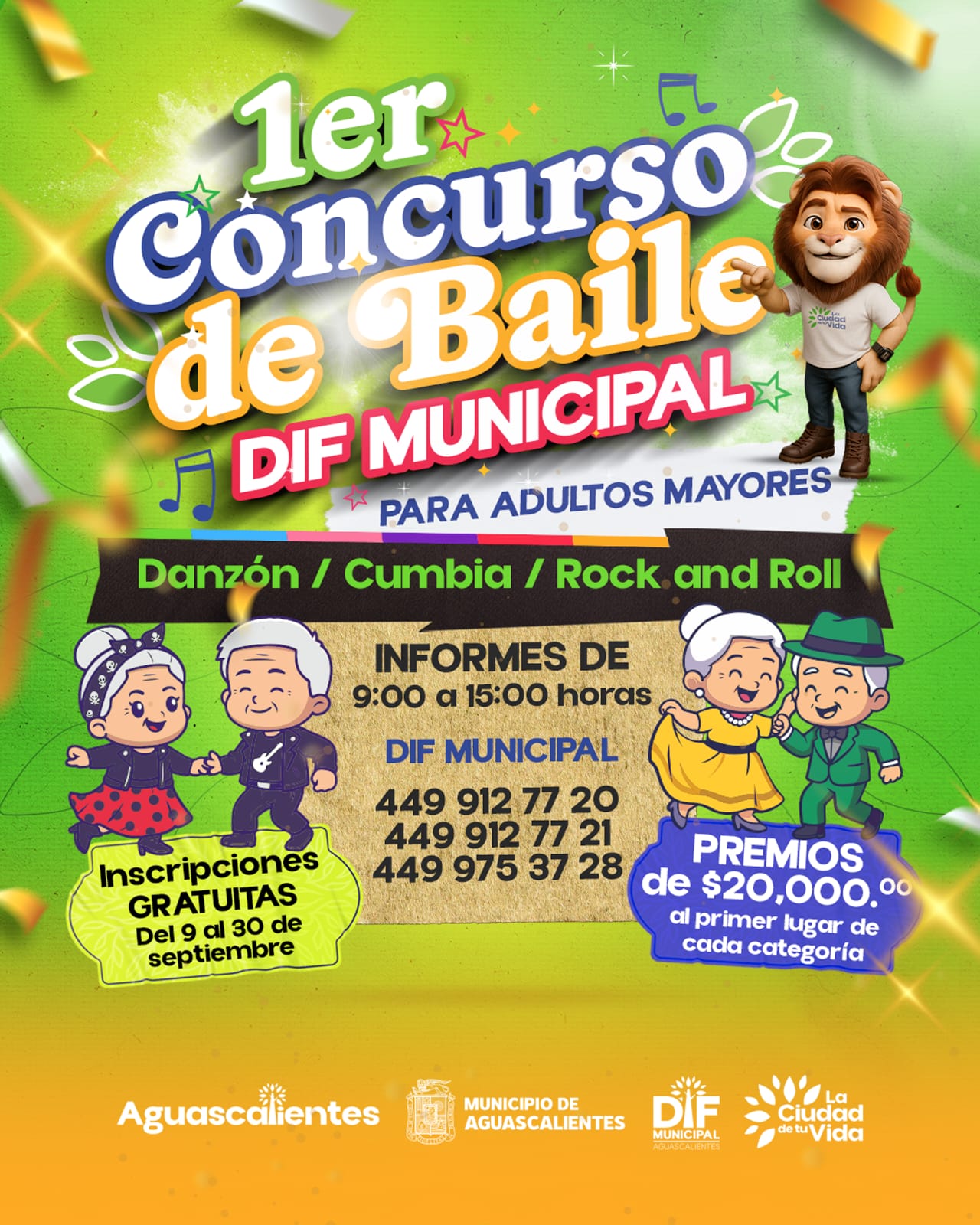 INVITA DIF MUNICIPAL A ADULTOS MAYORES A PARTICIPAR EN EL PRIMER GRAN CONCURSO DE BAILE “DANZÓN, CUMBIA Y ROCK & ROLL”