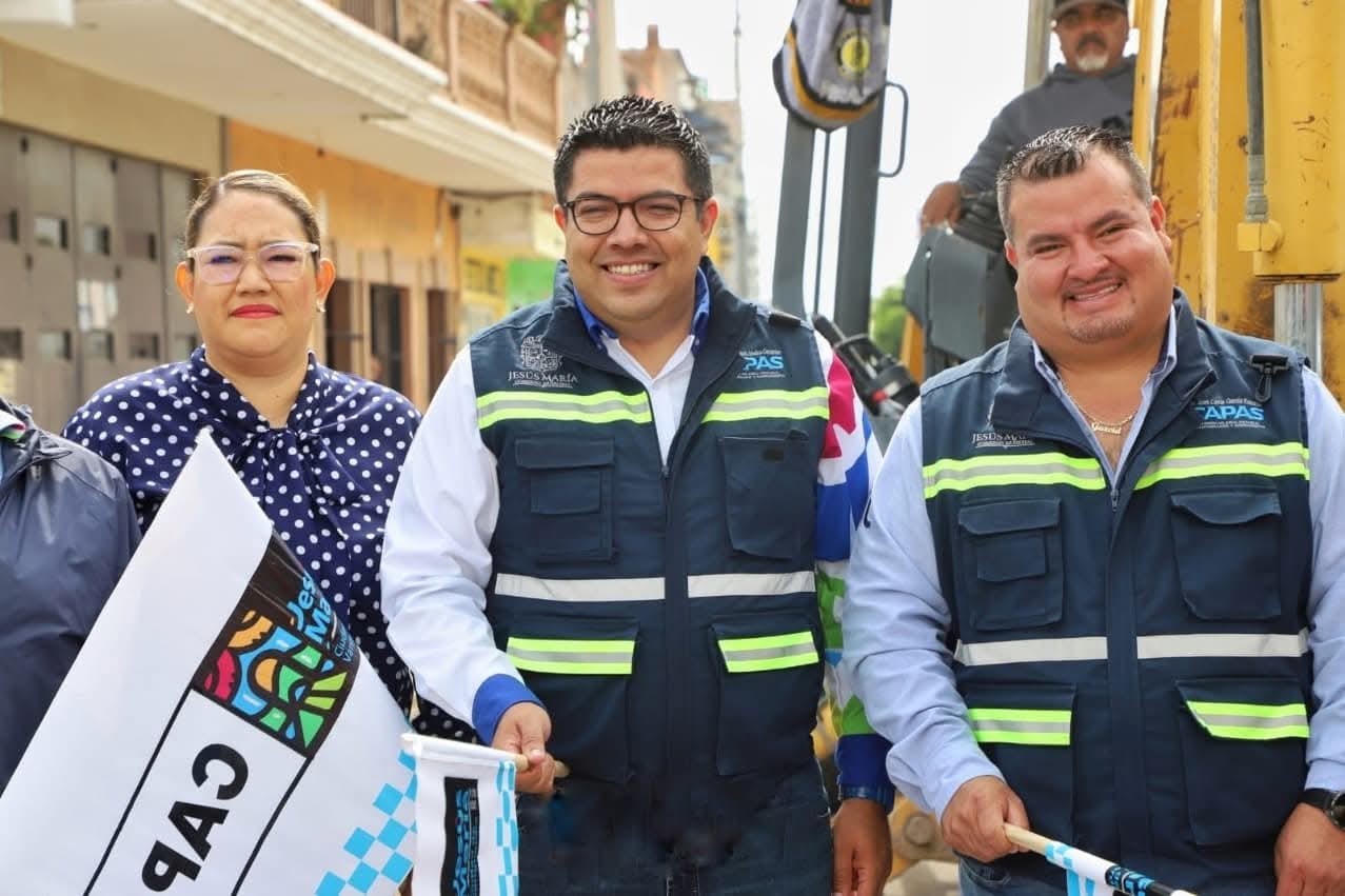 ARRANCA REHABILITACIÓN DE RED DE AGUA POTABLE Y ALCANTARILLADO EN LA ZONA CENTRO DE JESÚS MARÍA