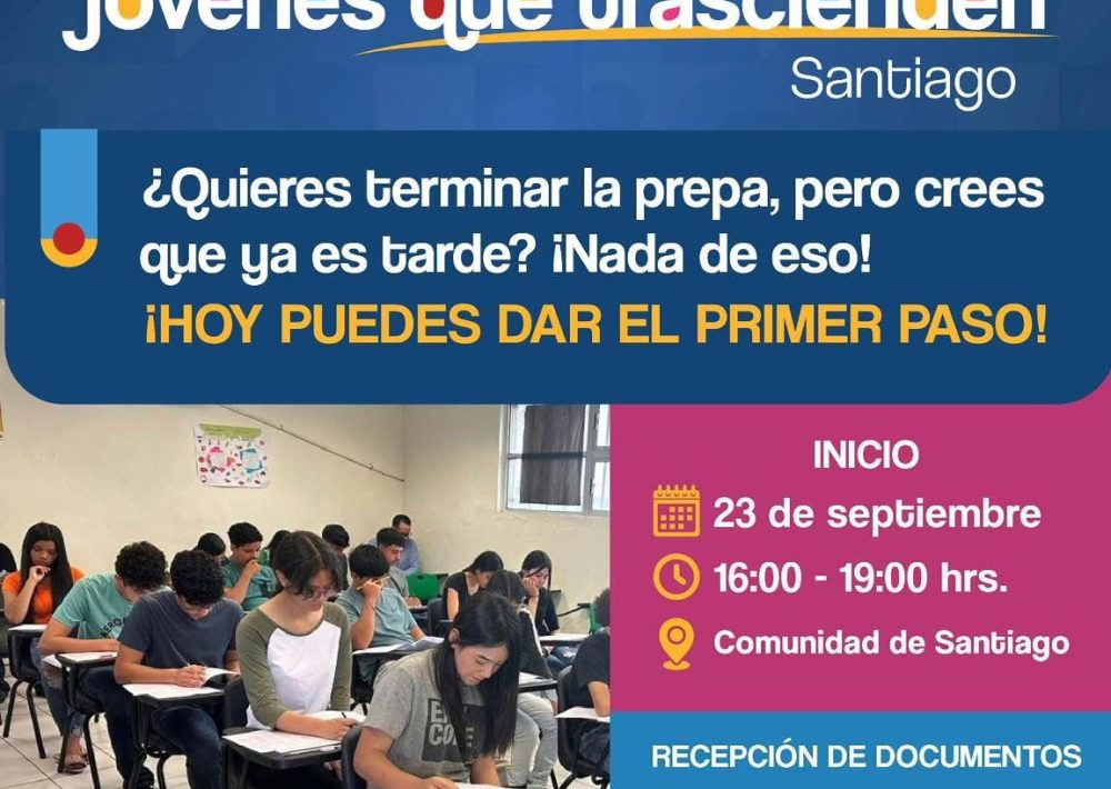 📚 ¿Quieres terminar la prepa pero crees que ya es tarde? ¡Nada de eso! En la comunidad de Santiago tienes la oportunidad de dar el primer paso y seguir creciendo. ✨