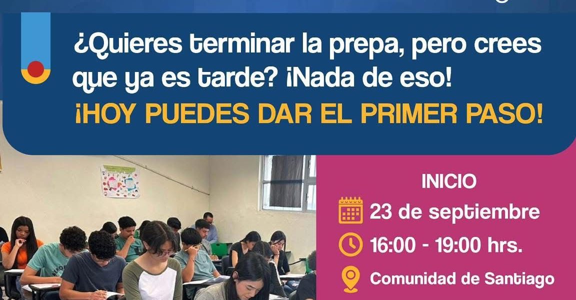 📚 ¿Quieres terminar la prepa pero crees que ya es tarde? ¡Nada de eso! En la comunidad de Santiago tienes la oportunidad de dar el primer paso y seguir creciendo. ✨