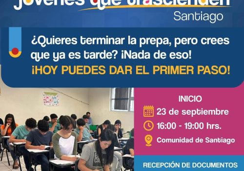 📚 ¿Quieres terminar la prepa pero crees que ya es tarde? ¡Nada de eso! En la comunidad de Santiago tienes la oportunidad de dar el primer paso y seguir creciendo. ✨