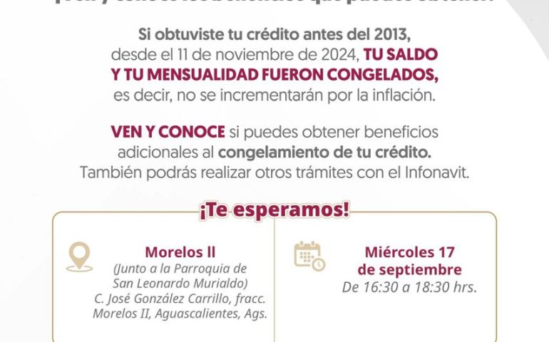 INFONAVIT REALIZARÁ BRIGADA DE PROMOCIÓN Y SERVICIO EN AGUASCALIENTES
