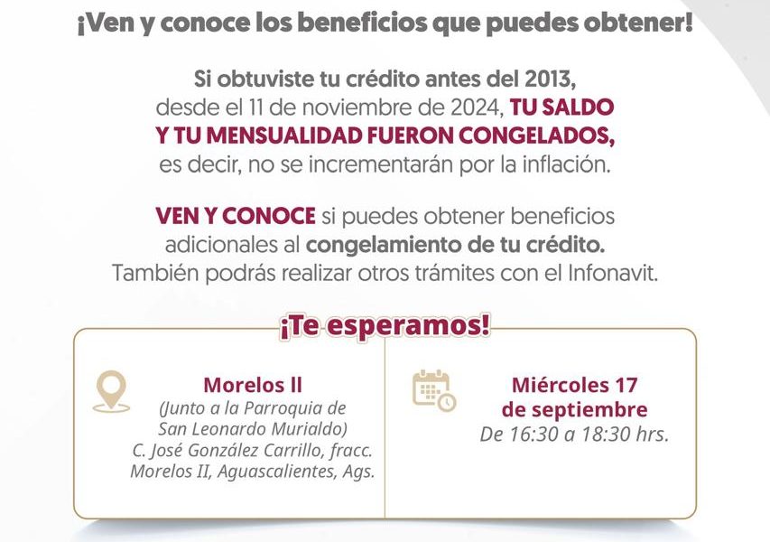 INFONAVIT REALIZARÁ BRIGADA DE PROMOCIÓN Y SERVICIO EN AGUASCALIENTES