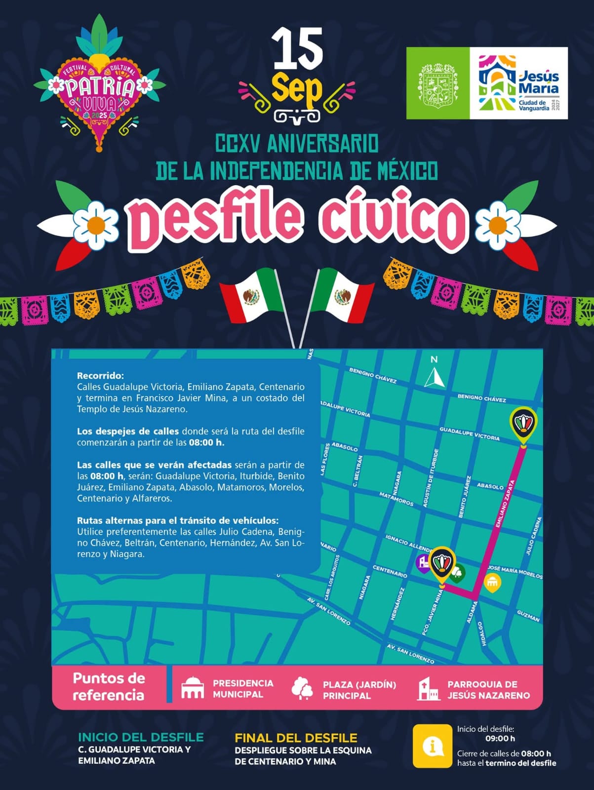 TODO LISTO EN JESÚS MARÍA PARA EL DESFILE DE INDEPENDENCIA