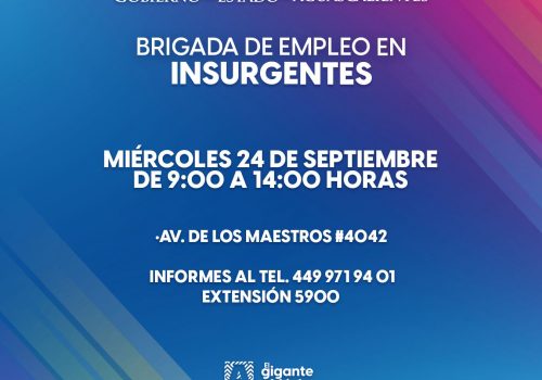 👜👩🏻‍💼👨🏻‍💼Asiste a la Brigada de Empleo este miércoles en la Col. Insurgentes