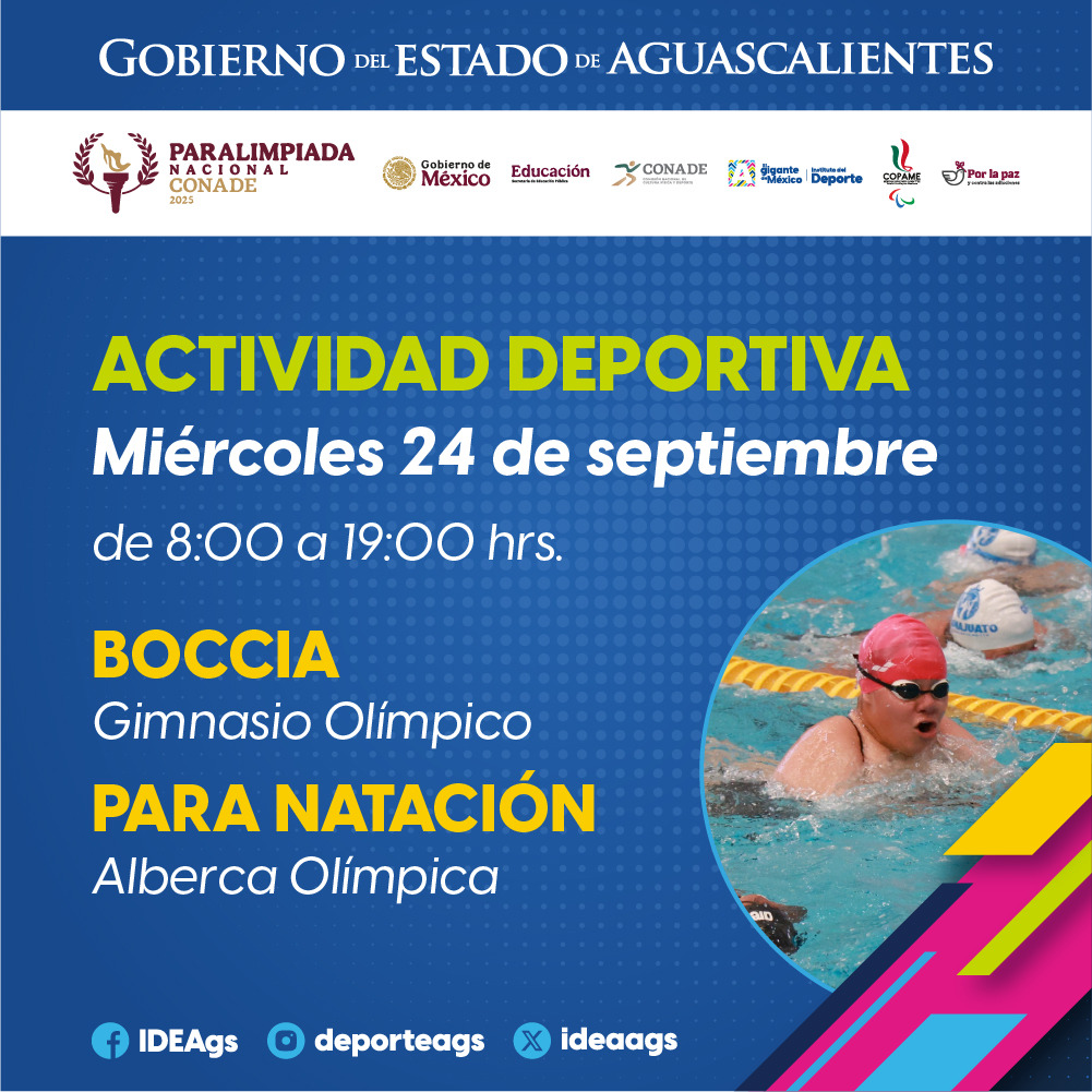 🏊‍♂️🥏 ¡No te pierdas la actividad de la Paralimpiada Nacional 2025 este miércoles!