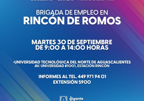 🤝💼 Brigada de Empleo en Rincón de Romos este martes.