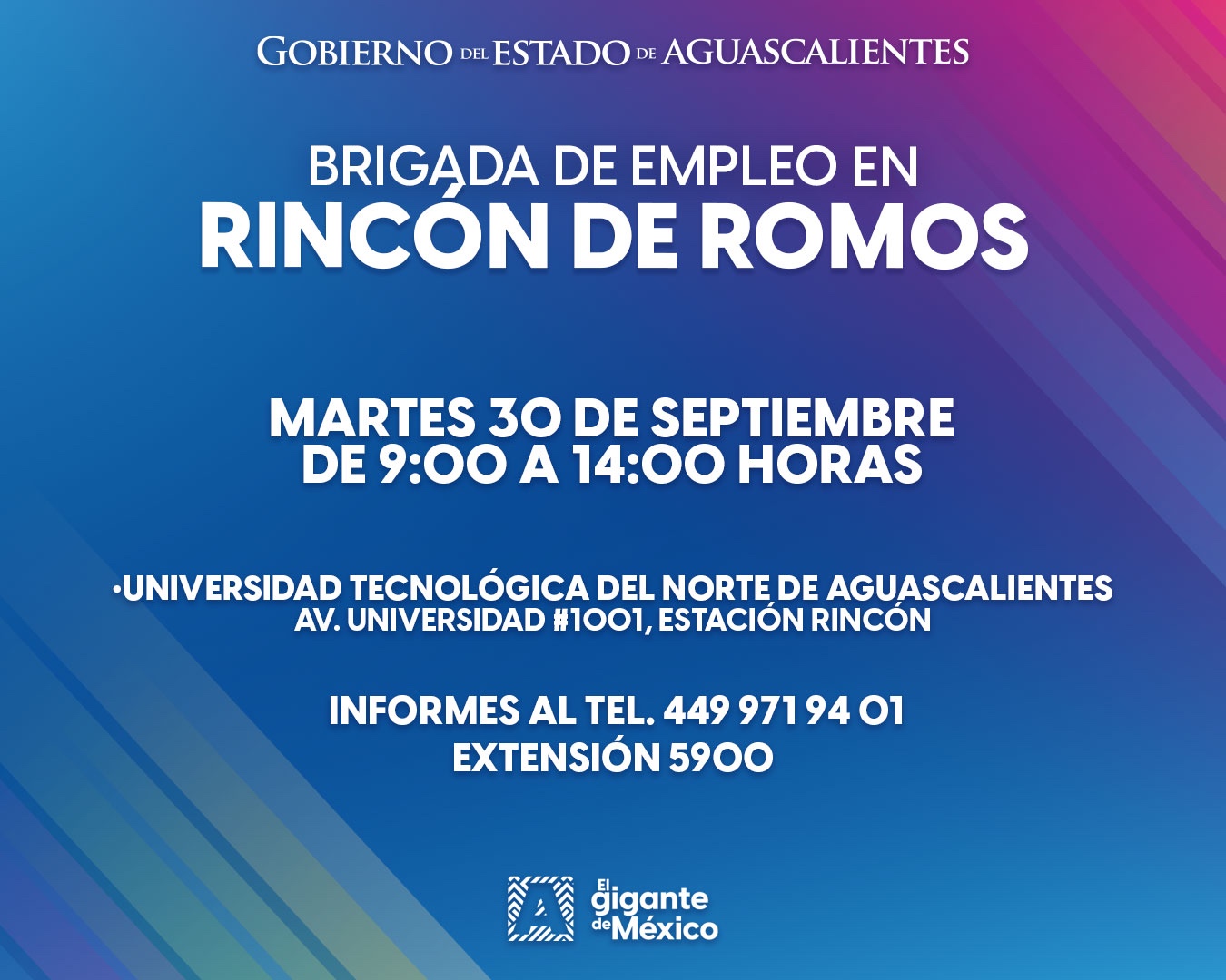 🤝💼 Brigada de Empleo en Rincón de Romos este martes.