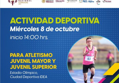 Reinicia la actividad de la Paralimpiada Nacional con las competencias de paratletismo en categorías mayores.