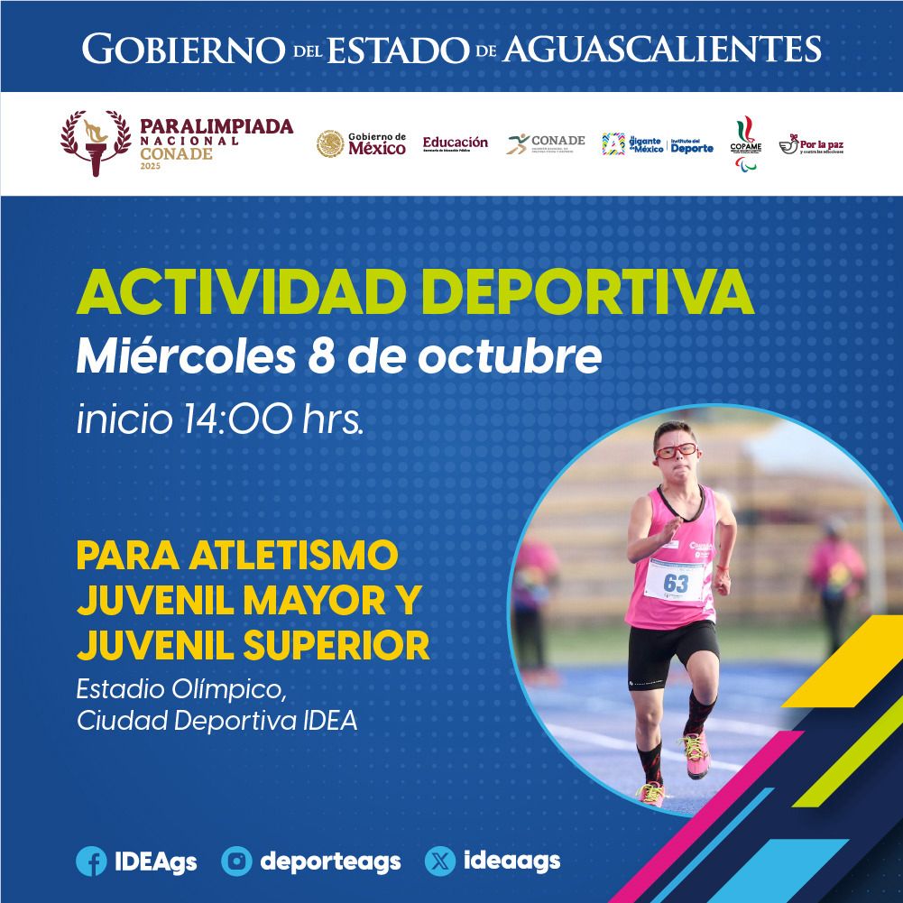 Reinicia la actividad de la Paralimpiada Nacional con las competencias de paratletismo en categorías mayores.