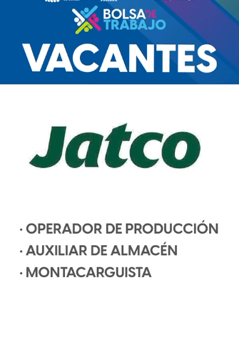 TE COMPARTO LAS VACANTES QUE TENEMOS EL DÍA DE MAÑANA EN EL JUEVES DE BOLSA DE TRABAJO