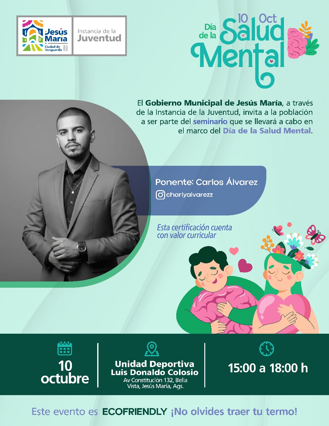 INVITA JESÚS MARÍA A PARTICIPAR EN ACTIVIDADES POR EL DÍA MUNDIAL DE LA SALUD MENTAL