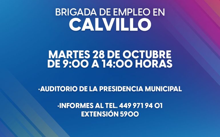 🤝💼 Brigada de Empleo este martes en Calvillo