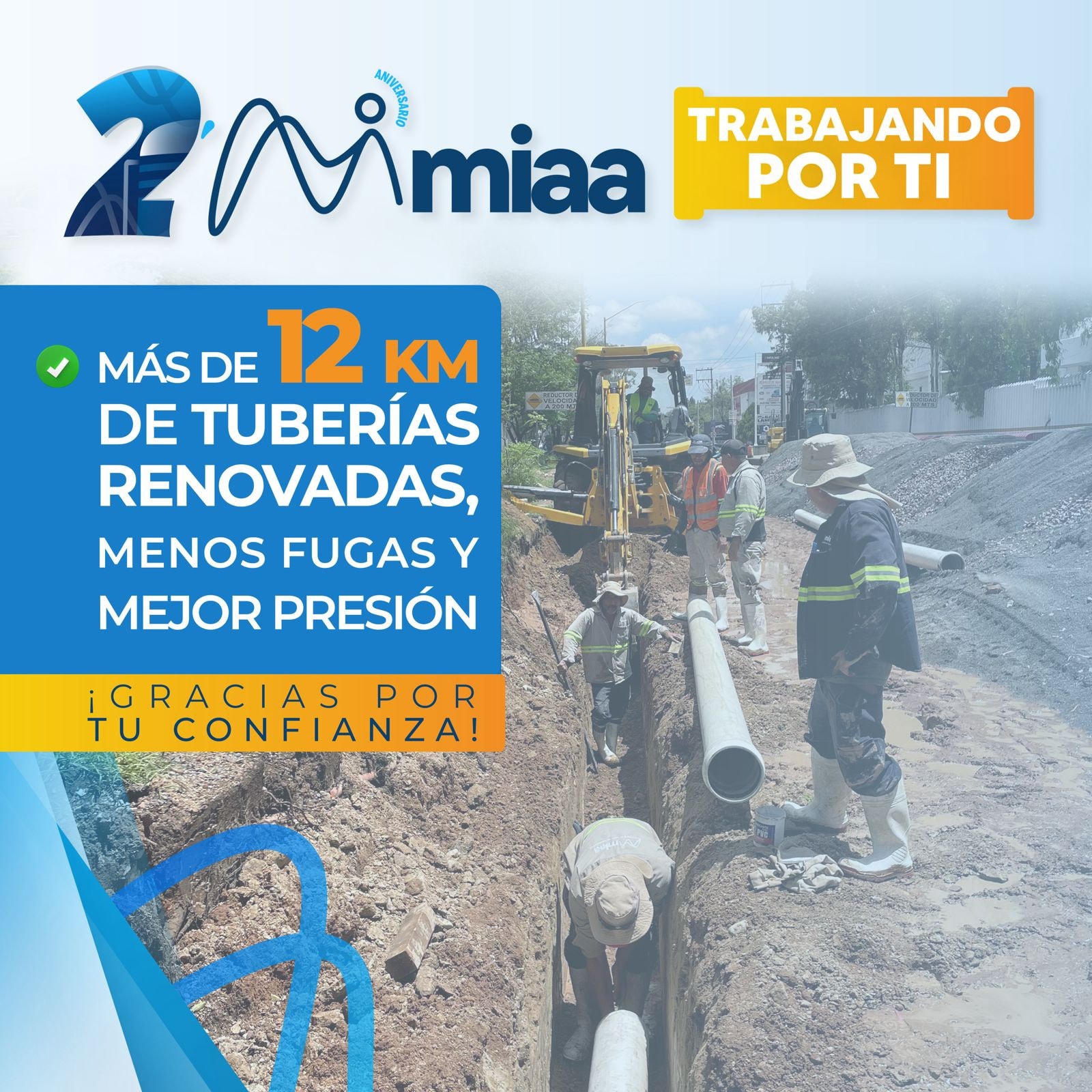 🙌🏻✅ En MIAA seguimos transformando la infraestructura hidráulica de Aguascalientes
