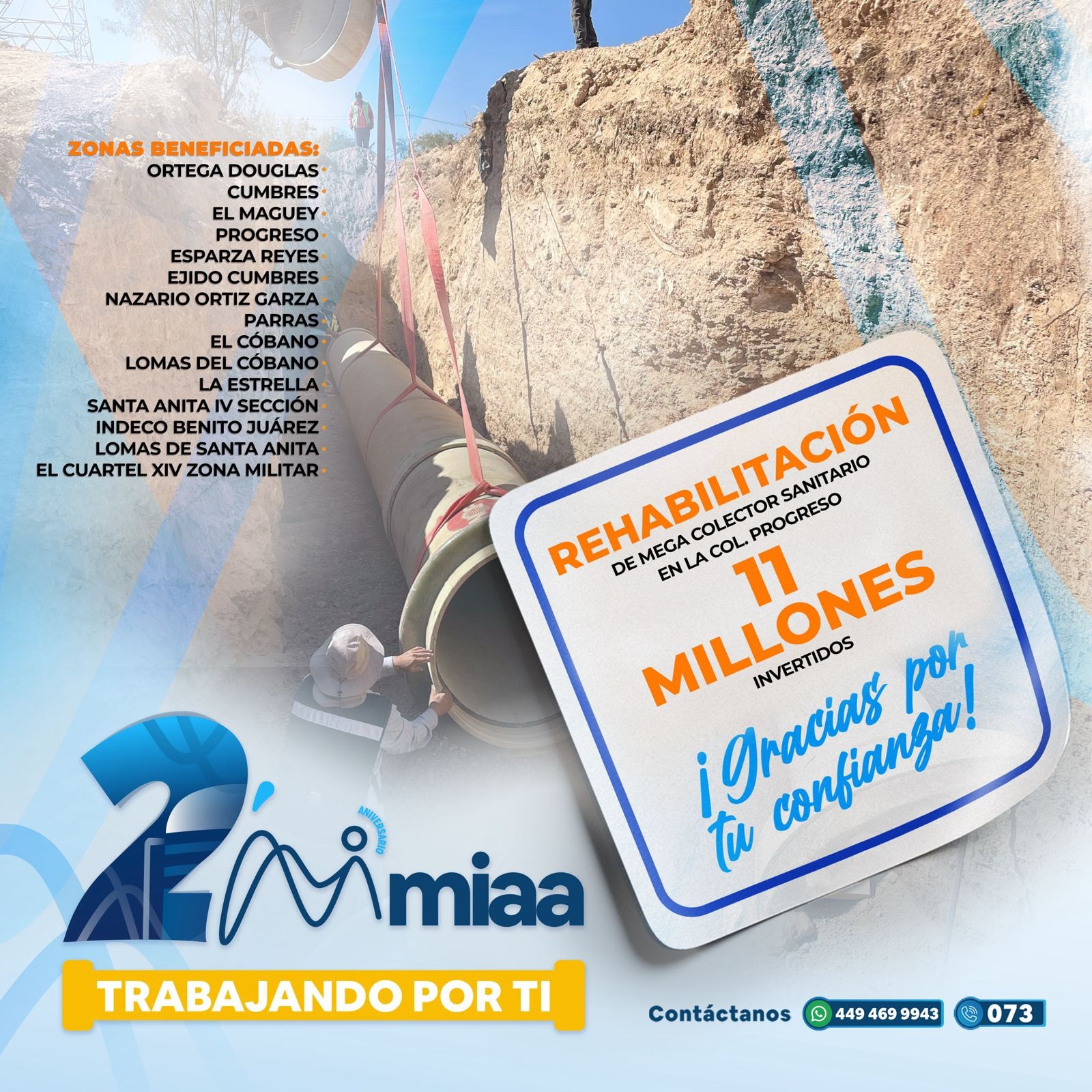 ✅👷🏼‍♂️ Restauramos una parte de la tubería central de agua potable, como parte de los trabajos realizados en la rehabilitación y saneamiento de la red central de alcantarillado. 💧👍🏻🔧