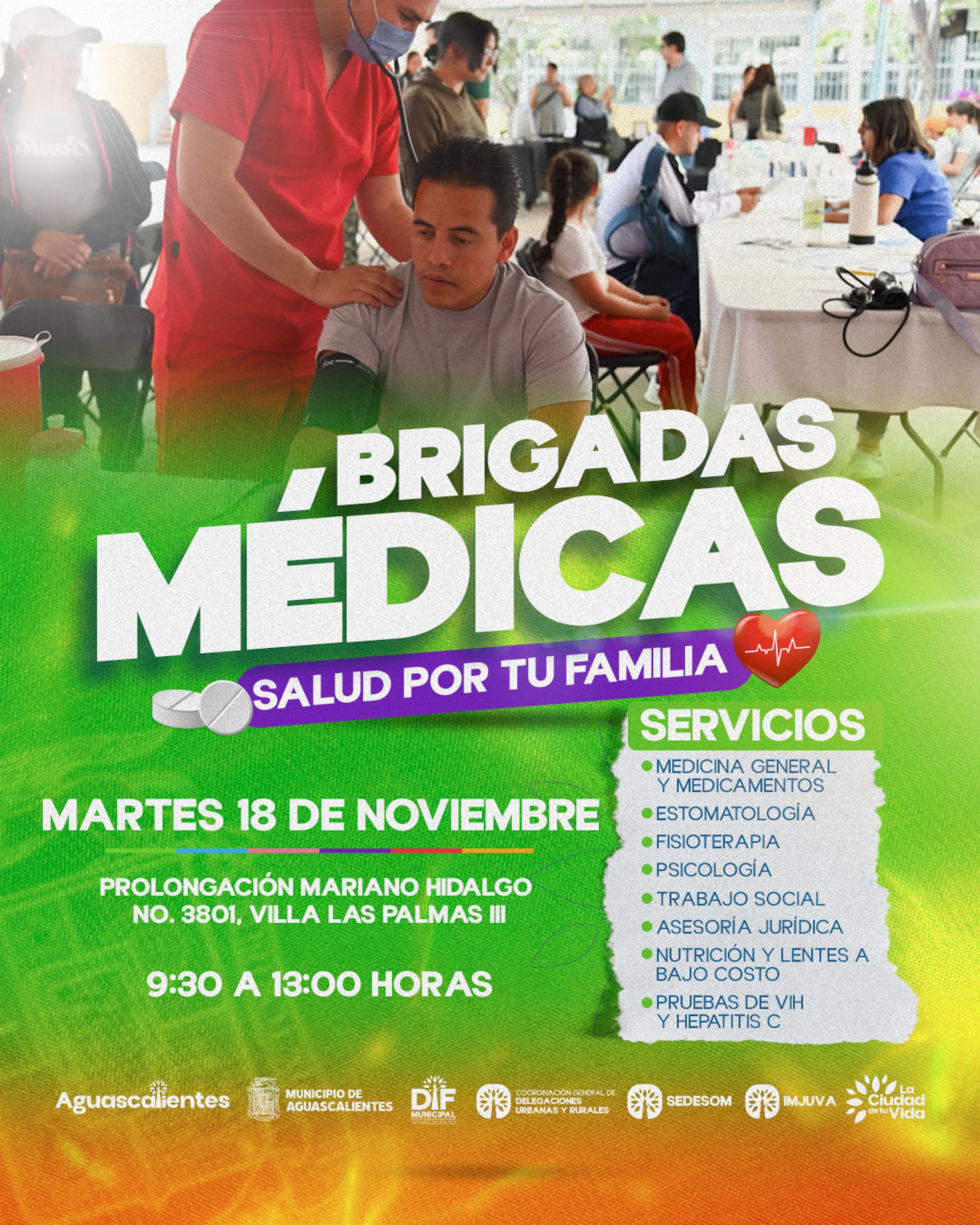 LLEVARÁ DIF MUNICIPAL DE AGUASCALIENTES BRIGADA MÉDICA GRATUITA A VILLA LAS PALMAS III