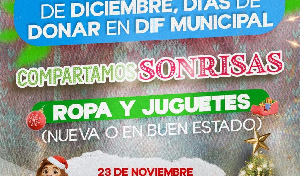 INVITA DIF MUNICIPAL A PARTICIPAR EN LA COLECTA «COMPARTAMOS SONRISAS»