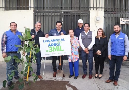 PLANTA LEO MONTAÑEZ EL EJEMPLAR NÚMERO 3 MIL DEL PROGRAMA “EL ÁRBOL DE MI CASA” EN EL BARRIO DEL ENCINO
