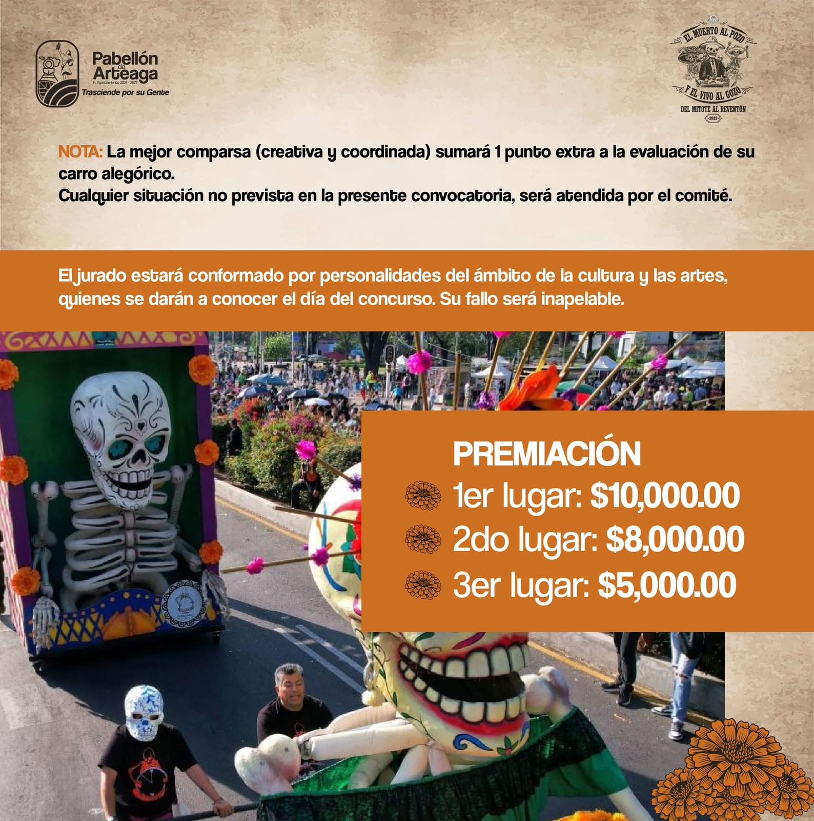 🎭✨ ¡La tradición rueda por las calles de Pabellón!