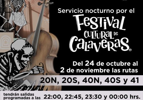Los camiones urbanos amplían horarios por el Festival Cultural de Calaveras.
