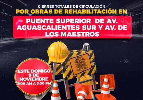 REALIZARÁ MUNICIPIO MANTENIMIENTO VIAL EN PUENTE DE AVENIDA AGUASCALIENTES SUR Y AVENIDA DE LOS MAESTROS