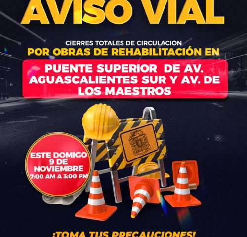REALIZARÁ MUNICIPIO MANTENIMIENTO VIAL EN PUENTE DE AVENIDA AGUASCALIENTES SUR Y AVENIDA DE LOS MAESTROS