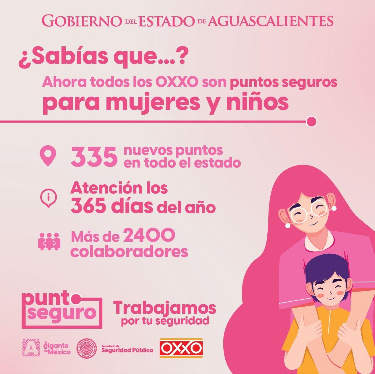 LOS OXXOS DE AGUASCALIENTES AHORA SON PUNTOS SEGUROS PARA MUJERES, NIÑAS Y NIÑO