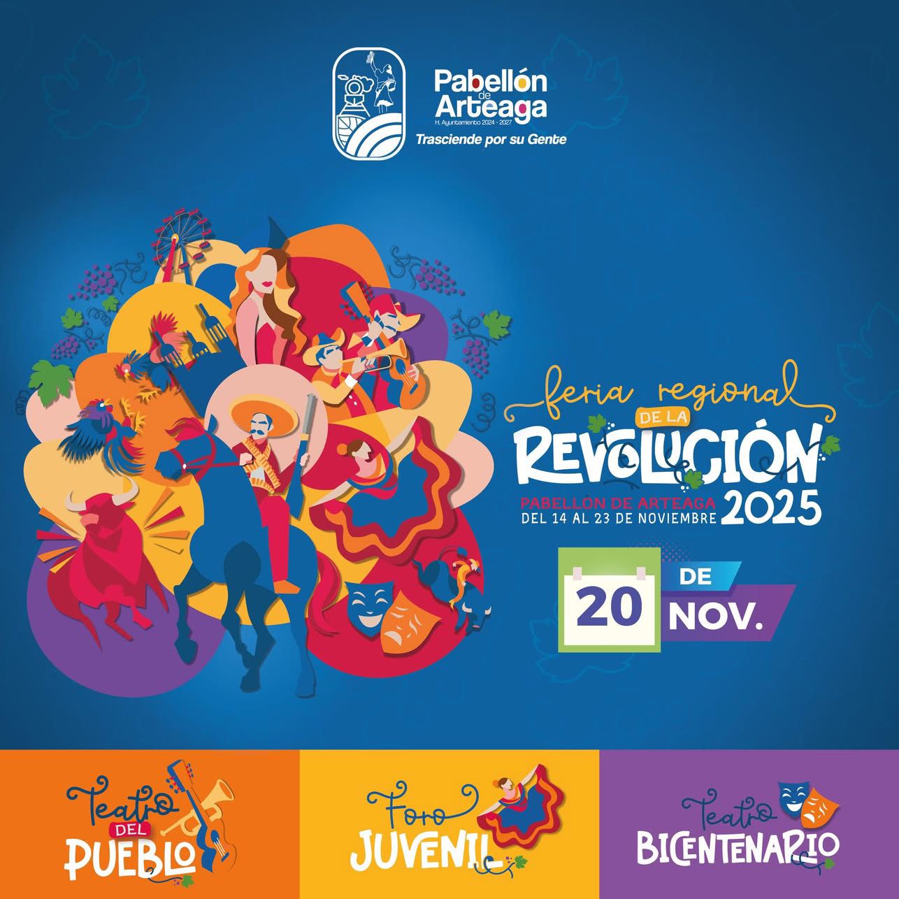 🇲🇽 Hoy, 20 de noviembre, celebramos con orgullo el espíritu revolucionario en Pabellón de Arteaga.