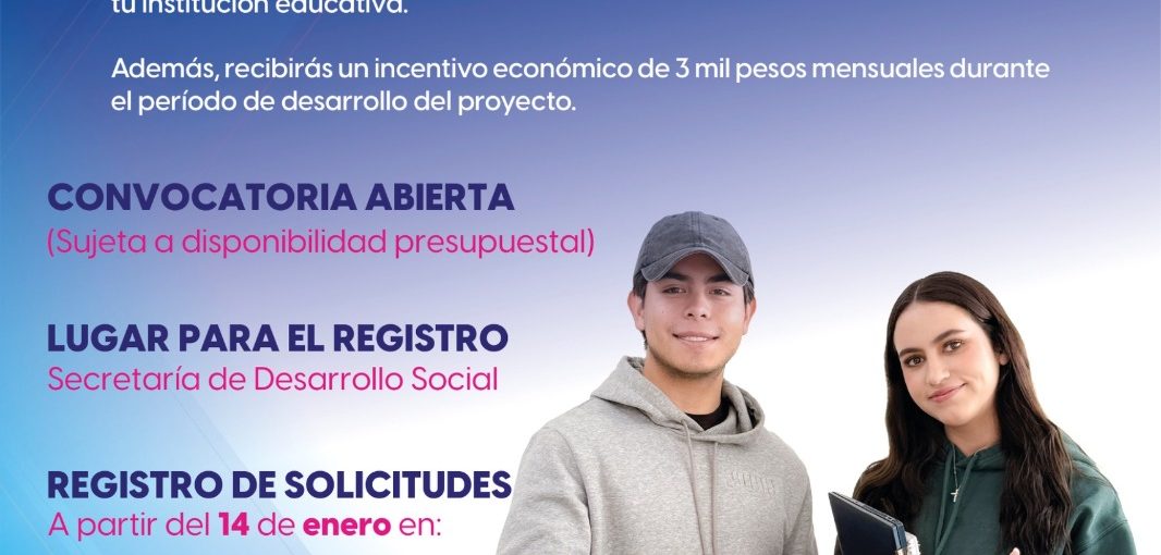 INVITAN A JÓVENES DE AGUASCALIENTES A REALIZAR SU SERVICIO SOCIAL Y RECIBIR UN APOYO ECONÓMICO